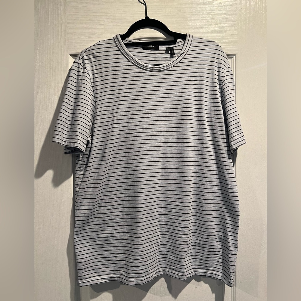 Theory Men’s Blue Striped Crewneck